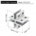 Uxcell Cross-shaped Glass Clamp For 5-8mm Thickness Adjustable Shelf Support Bracket Aluminum Alloy Clip Holder