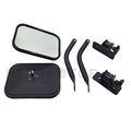 Pair Quick Release Rectangular Side Rearview Mirrors Black For Jeep Wrangler Tj Jk 1997 2017 Front Left And Right Convex Glass 