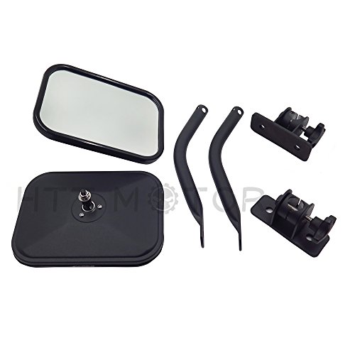 Pair Quick Release Rectangular Side Rearview Mirrors Black For Jeep Wrangler Tj Jk 1997 2017 Front Left And Right Convex Glass