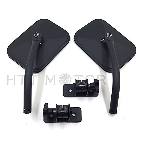 Pair Quick Release Rectangular Side Rearview Mirrors Black For Jeep Wrangler Tj Jk 1997 2017 Front Left And Right Convex Glass