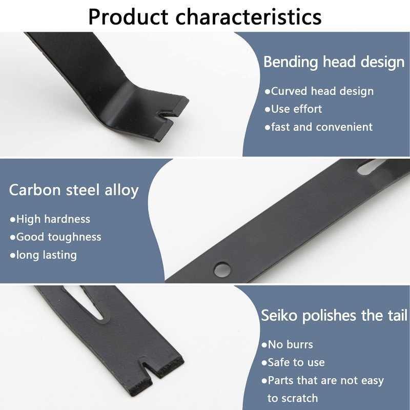 Jiuwu 5pcs Pry Bars Nail Puller Set 7 Inch Perfect Crow Tool For Prying Lifting Pulling Extra Strength Carbon Steel Leverage