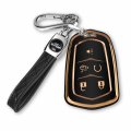 Smart Key Fob Cover For Cadillac 2015 2023 Tpu Protective Case Escalade Cts Srx Xt5 Xt6 Ats Sts Ct6 Black Shell With Leather 