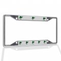 Fastasticdeals Metal Insert License Plate Frame Dinosaur Brontosaurus Weatherproof Car Accessories Chrome 4 Holes Solid 