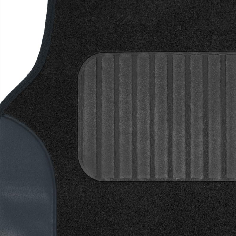 Polypro Black Gray Car Seat Covers Full Set With Matching Carpet Floor Mats Universal Fit For Cars Trucks And Suv Includes