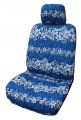 Winnie Fashion Side Airbag Compatible Hawaiian Navy Hibiscus Wave Separate Headrest Car Seat Covers Set Of 2 
