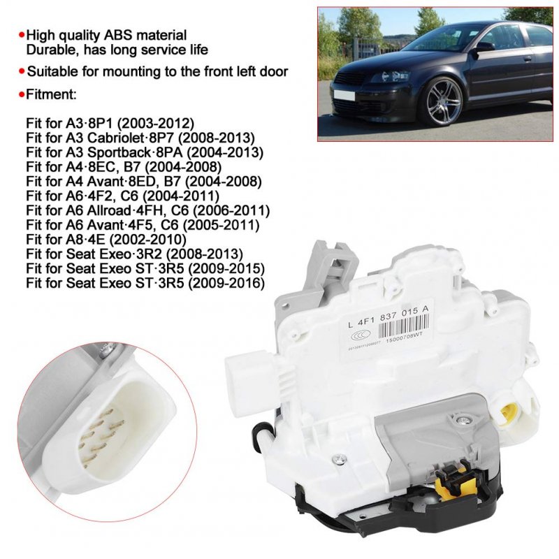 Front Left Door Lock Actuator 4f1837015a Latch Locker Fit For A3 A4 A6 A8