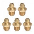 Brass Straight Grease Fitting Assortment 5 16 -32 Thread 10mm Width Hydraulic Accessories 5pcs 