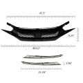 Front Bumper Mesh Hood Grill Grille Trim 2pcs Eye Lid Eyebrow For 2019-2020 Honda Civic Type-r Style