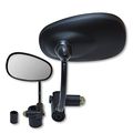 Ken Sean 920034 Matte Black 7 8 Universal Oval Bar End Mirror 