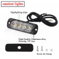 4pcs Ultra Thin Amber White 4leds Warning Emergency Caution Light Flash Strobe Bar Surface Mount For Car Van Truck Jeep Pickup