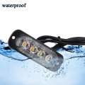 4pcs Ultra Thin Amber White 4leds Warning Emergency Caution Light Flash Strobe Bar Surface Mount For Car Van Truck Jeep Pickup