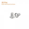 Uxcell 4-40x3 16 Button Head Socket Cap Screws 50pcs 304 Stainless Steel Fasteners Hex Bolts Full Thread Drive