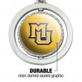 Graphics More Marquette University Secondary Logo Keychain Spinning Round Chrome Plated Metal