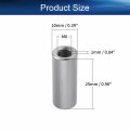 Heyiarbeit M6 Height 25mm 304 Stainless Steel Threaded Sleeve Rod Bar Stud Round Coupling Connector Tube Nuts Silver Tone 5pcs