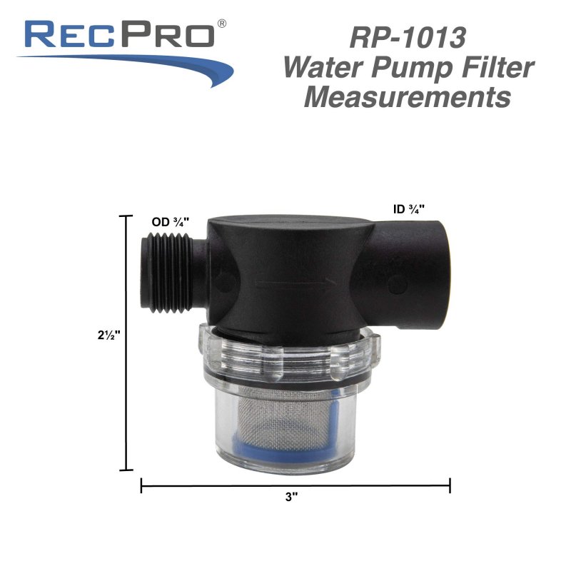 Recpro Rv Replacement Water Pump Strainer 1 2 Twist-on Pipe Compatible Pumps