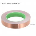 Uxcell Double-sided Conductive Tape Copper Foil Adhesive 20mm X 30m 98 4ft For Guitar Emi Shielding Crafts Electrical Repairs