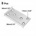 Uxcell Repair Plate 80mmx40mm Flat Fixing Mending Corner Brace Bracket Connector Pack Of 8