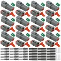 12 Set Dt Connector Kit 102pcs 2 Pin Gray Connectors For Deutsch Size 16 Solid Contacts Ip68 Waterproof Automotive Marine 