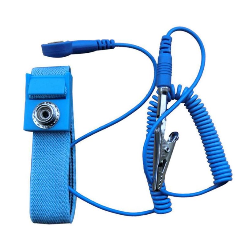 Anti Static Wrist Strap Esd With Clip Discharge Grounding 5 Pack Blue Prevent Shock For Electronic Parts And Equipment