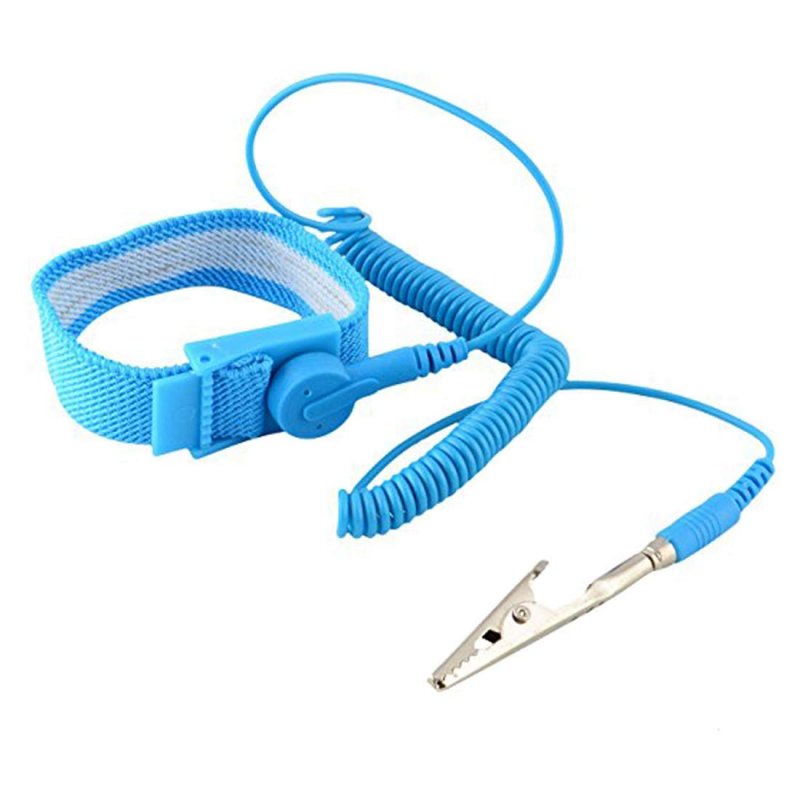 Anti Static Wrist Strap Esd With Clip Discharge Grounding 5 Pack Blue Prevent Shock For Electronic Parts And Equipment