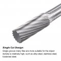Uxcell Carbide Burrs Rotary Files Single Cut Cylinder Tungsten Tip 8mm Cutting Head 6mm Shank 150mm 6-inch Length For Wood