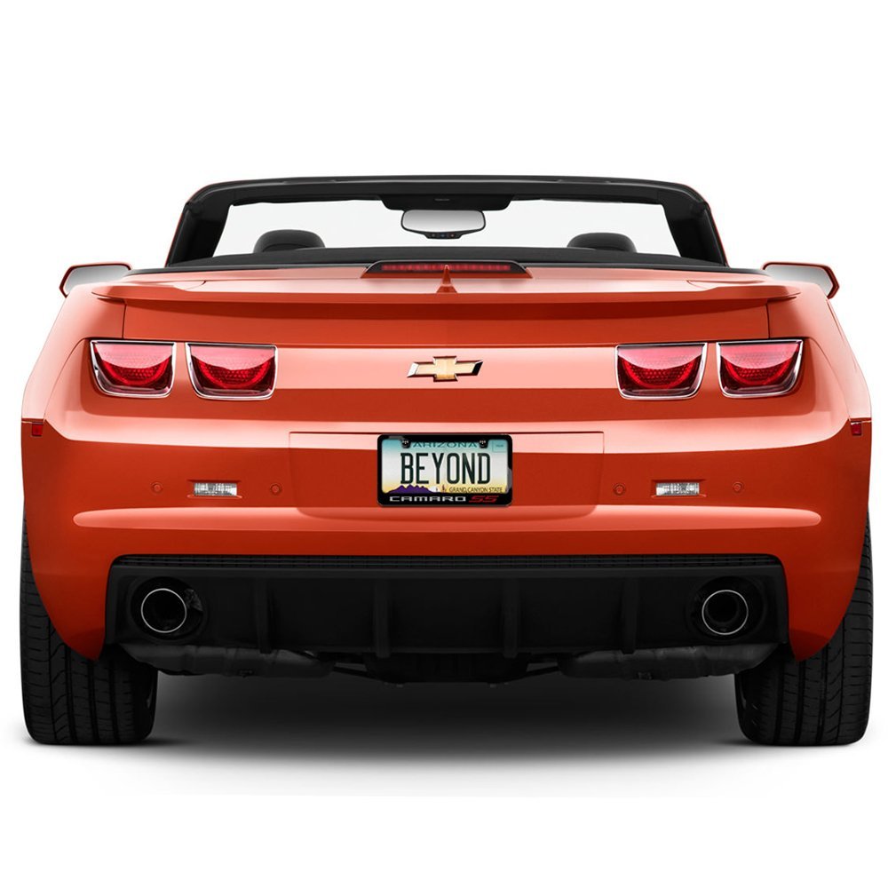 Chevrolet Camaro Ss 2010 Speed Line Black Metal License Plate Frame 12 In X 6 Universal Fit With Theft Deterrent Screw Covers