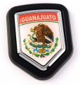 Guanajuato Mexico Flag Car Truck Black Shield Grill Badge Grille Mount Emblem Country State
