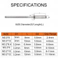 Uxcell 120pcs Stainless Steel Blind Rivets M3 8 2 1 6 Sizes Rivet Assortment Kit Open End Countersunk Head For Sheet Metal