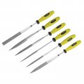 Uxcell 6pcs Second Cut Grade High Carbon Hardened Steel File W Rubber Hand Grip Handle 3 9-inch