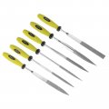 Uxcell 6pcs Second Cut Grade High Carbon Hardened Steel File W Rubber Hand Grip Handle 3 9-inch