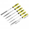 Uxcell 6pcs Second Cut Grade High Carbon Hardened Steel File W Rubber Hand Grip Handle 3 9-inch