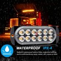 Zcargel Car Led Emergency Flash Lights 2 Pieces 36w Universal Side Marker Light Ultra Thin 12led Strobe For 12v-24v Truck Van