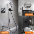 Shower Head Holder Suction Cup Handheld Removable Showerhead And Wall Mounted Bracket Round Black