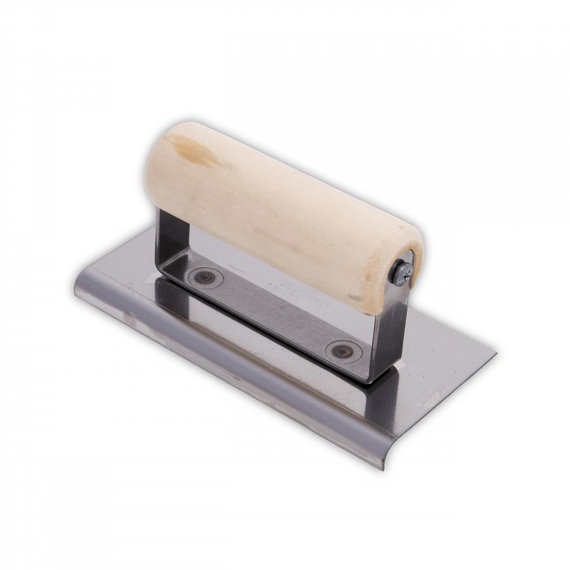 Qlt Hand Edger Ce504s 6 X 3 In Concrete Tool Stainless Steel Blade 1 4 Radius 8 Lip Wood Handle Straight End