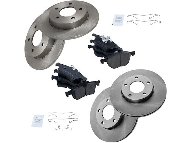 Front And Rear Ceramic Brake Pads Rotor Kit 5 Lug For 2006 To 2013 Mazda 3 2 0l 4 Cylinder