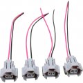 Aip Electronics Set Of 4 Premium Fuel Injector Connector Pigtails Compatible Replacement 1988-2013 With Audi Ford Mazda Nissan