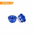 Uxcell Nylon Insert Hex Lock Nuts 10pcs M6 X 1mm Aluminum Alloy Self-locking Anodizing Flange Nut For Fasteners Sapphire Blue