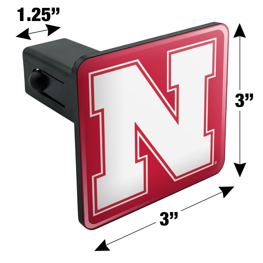 Graphics More University Of Nebraska Primary Logo Tow Trailer Hitch Cover Plug Insert 1 4 Inch 25