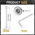 25pcs Hex Socket Head Cap Screws Bolts M3x100mm 304 Stainless Steel Drive Machine With Wrench Full Threaded Silver