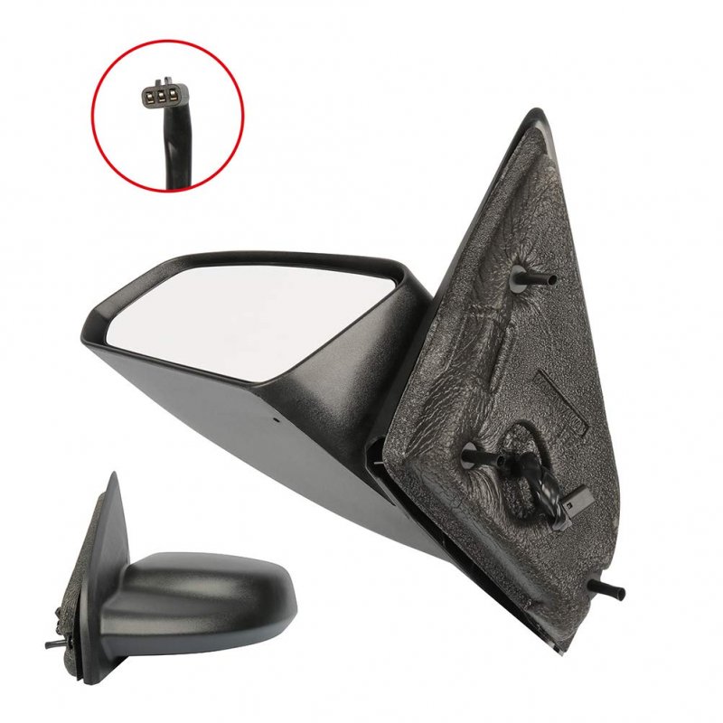 Black Left Side Mirror Fit For 2003-2007 Saturn Ion Textured Glass Non-folding