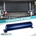 Uxcell 1 Set Transmission Oil Cooler2 Finned Aluminum Alloy Double Pass Trans With 1 4 Npt Universal Blue