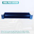 Uxcell 1 Set Transmission Oil Cooler2 Finned Aluminum Alloy Double Pass Trans With 1 4 Npt Universal Blue