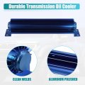 Uxcell 1 Set Transmission Oil Cooler2 Finned Aluminum Alloy Double Pass Trans With 1 4 Npt Universal Blue