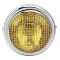 Senyar Motorcycle Headlight 7in Head Lamp Grill Grille Headlamp Vintage Style High Low Beam Halogen Electroplate Shell 55w 