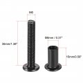 Uxcell Screw Post Fit For 5 16 8mm Hole Dia Male M6x35mm Binding Bolts Leather Fastener Carbon Steel Black 10 Sets