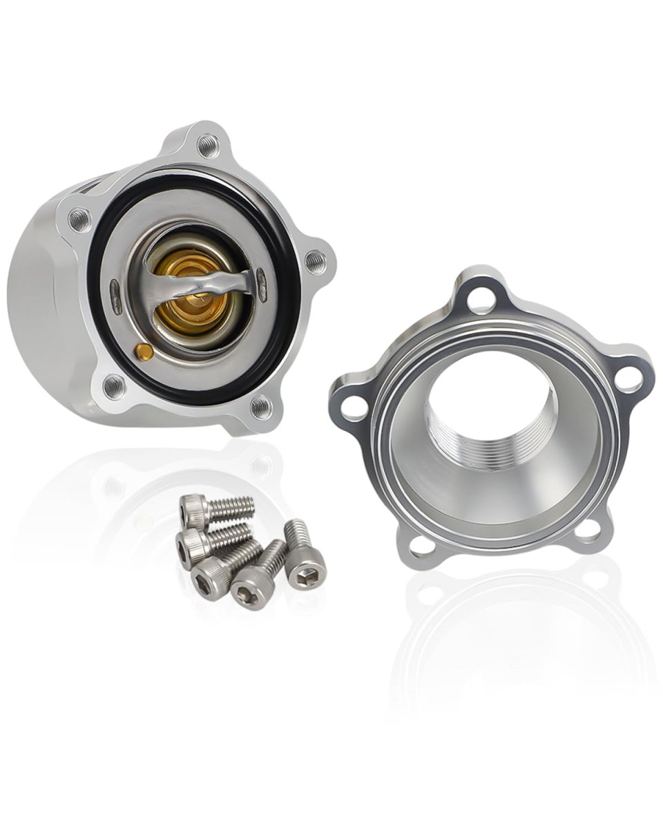 Foruly Inline Thermostat Housing Aluminum With Bypass Sensor Port Fits 1-1 2 Hose 1 5 -16 Thread High Performance Upgrade For