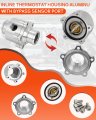 Foruly Inline Thermostat Housing Aluminum With Bypass Sensor Port Fits 1-1 2 Hose 1 5 -16 Thread High Performance Upgrade For