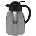 Hubert Stainless Steel Creamer Carafe With Skim Milk Imprint 1 5 Liter 