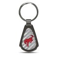 Ford Bronco In Red Silver Genuine Carbon Fiber Black Metal Teardrop Key Chain Official Licensed