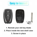 X Autohaux 4 Button Smart Key Fob Caseless Entry Remote Key Shell Cover For Chevy Camaro Malibu Equinox Cruze Trax Volt